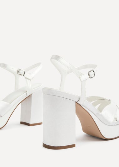 Linzi Keliah Red Faux Leather Crossover Platform Heels