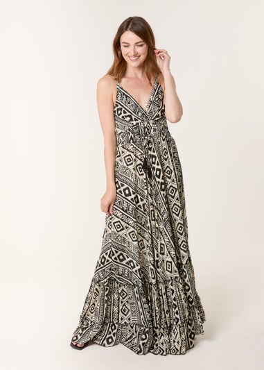 Blue Vanilla Black Cami Frill Hem Maxi Dress