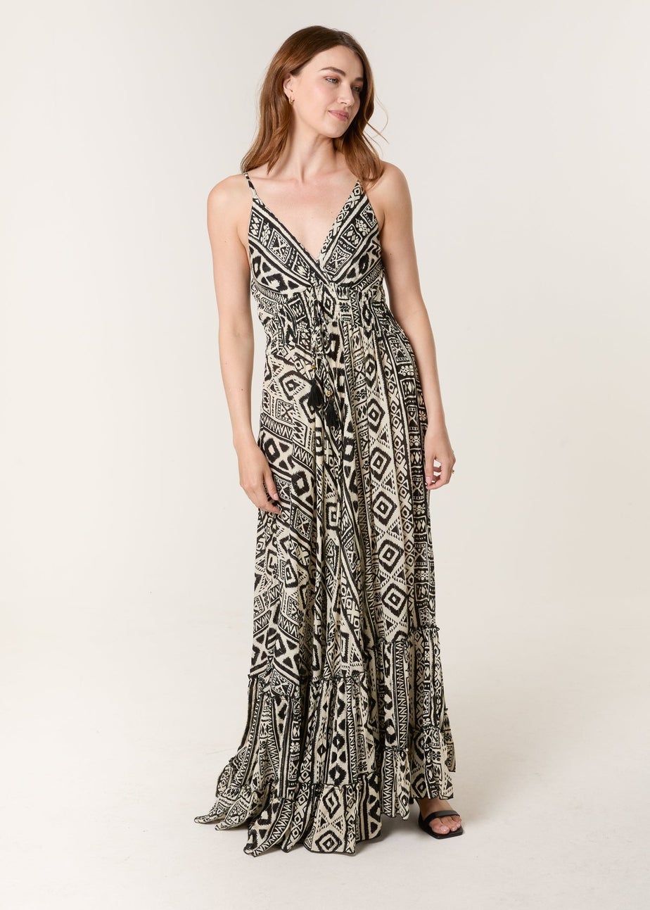 Blue Vanilla Black Cami Frill Hem Maxi Dress