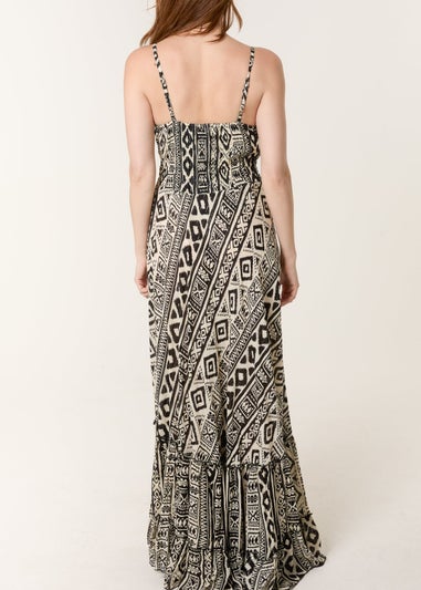 Blue Vanilla Black Cami Frill Hem Maxi Dress