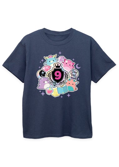 Squishmallows 9th Birthday Girls Navy Graphic T-Shirt (7-11 Years)