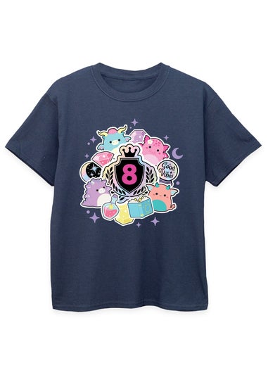 Squishmallows 8th Birthday Girls Navy Graphic T-Shirt (7-11 Years)