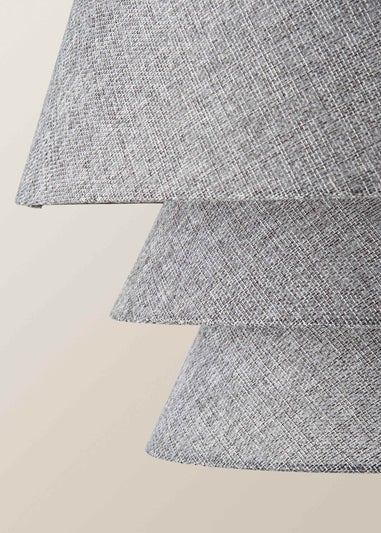 ValueLights Valerie Linen Grey Tiered Easy Fit Lampshade