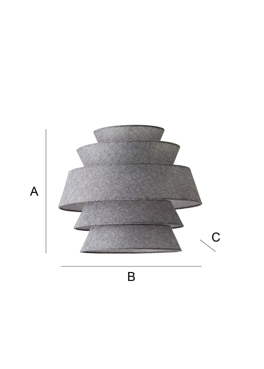 ValueLights Valerie Linen Grey Tiered Easy Fit Lampshade