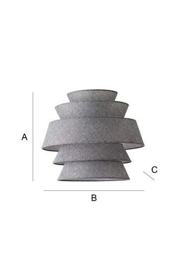 ValueLights Valerie Linen Grey Tiered Easy Fit Lampshade