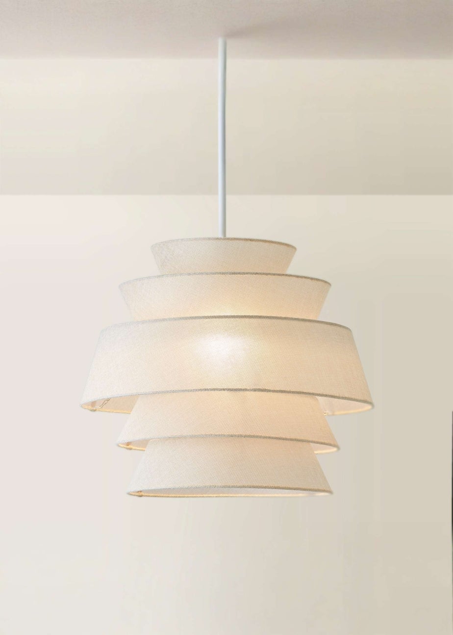 ValueLights Valerie Linen Natural Tiered Easy Fit Lampshade