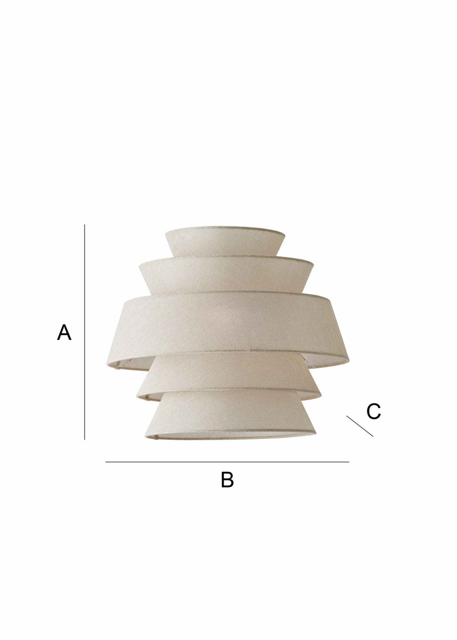 ValueLights Valerie Linen Natural Tiered Easy Fit Lampshade