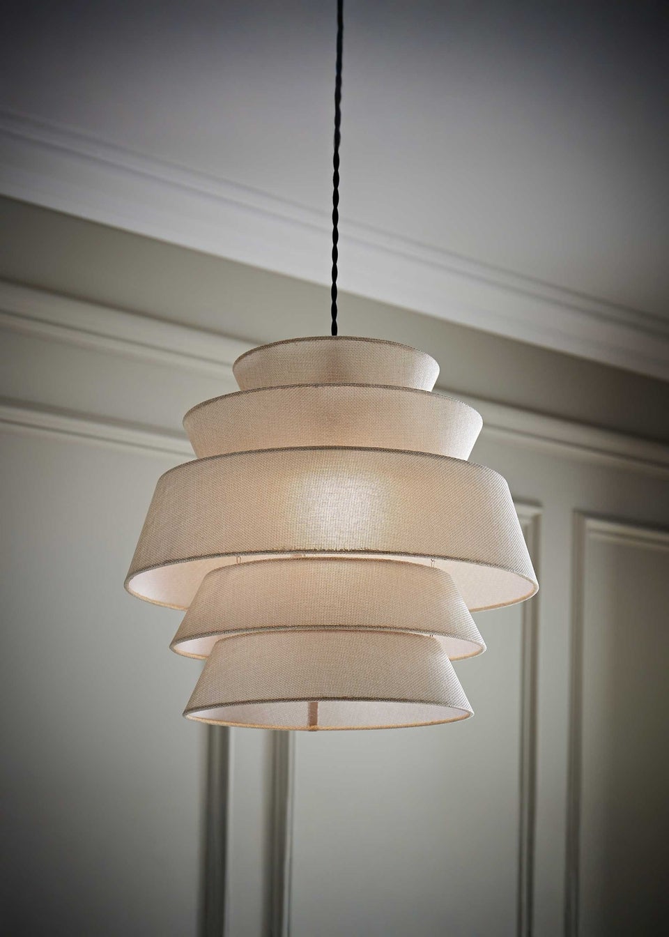 ValueLights Valerie Linen Natural Tiered Easy Fit Lampshade