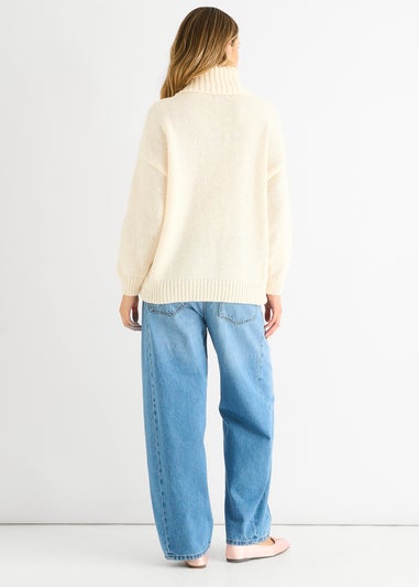 Gini London Clear Floral Applique Oversized Jumper