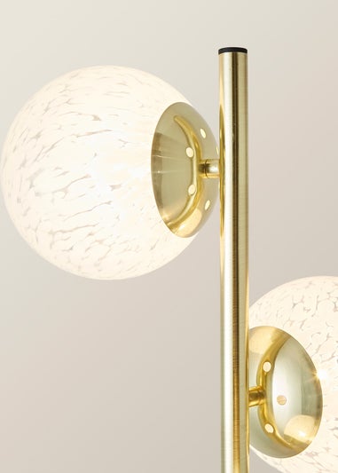 ValueLights Jas Floor Lamp with Confetti Glass Lampshades