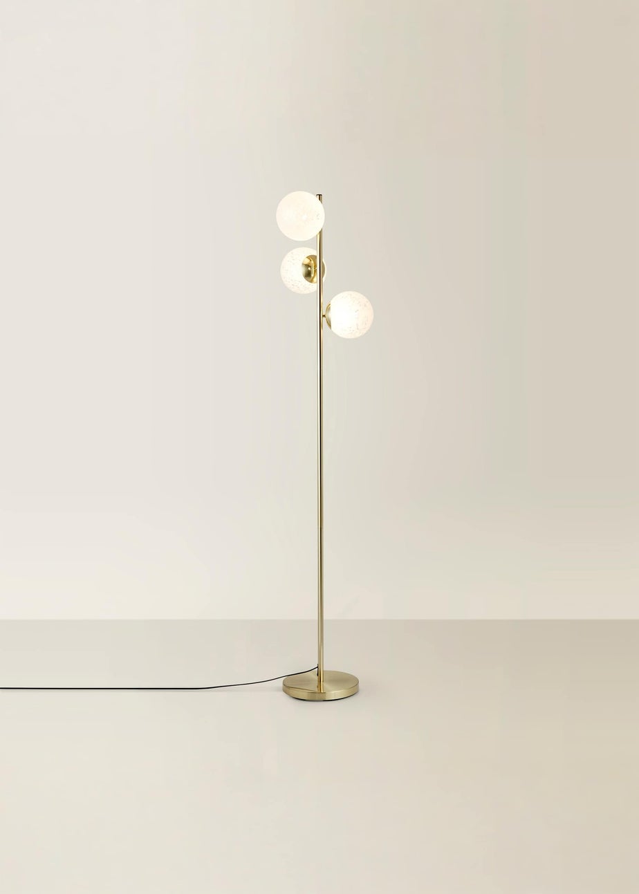 ValueLights Jas Floor Lamp with Confetti Glass Lampshades