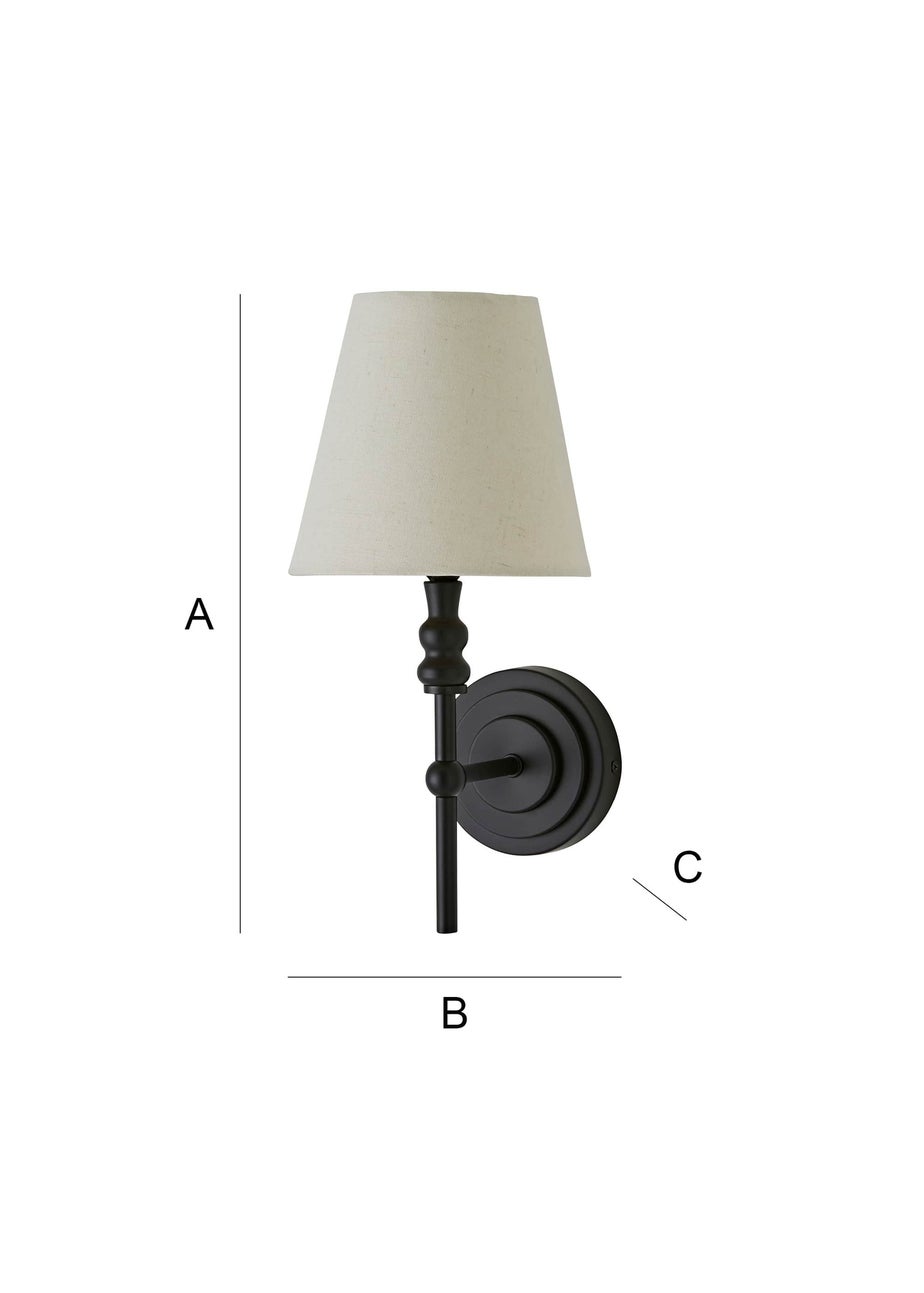 ValueLights Maggie Black Wall Light