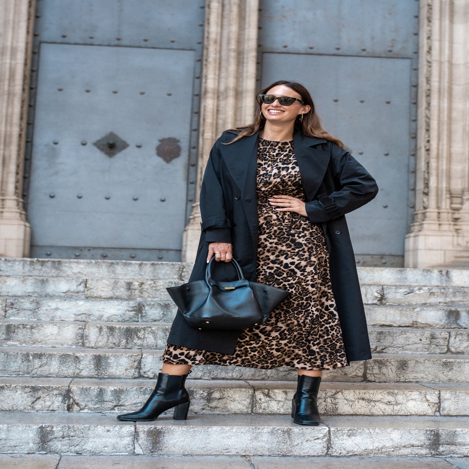 Gini London Black Double Breast Longline Belted Trench Coat