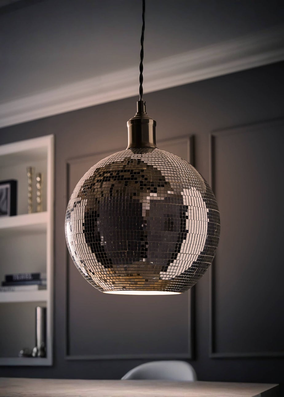 ValueLights Dolly Silver Disco Ball Easy Fit Lampshade