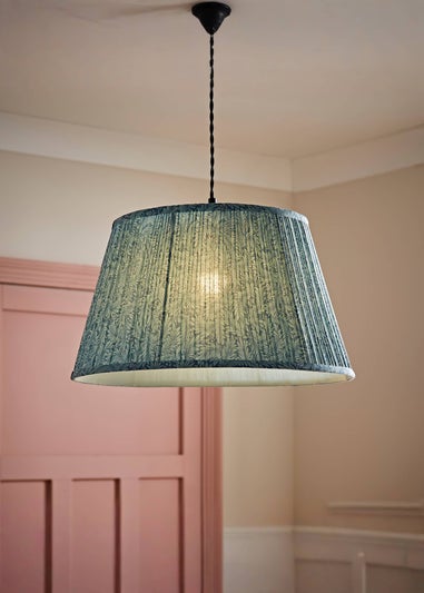 ValueLights Alba Blue Leaf Large Easy Fit Lampshade