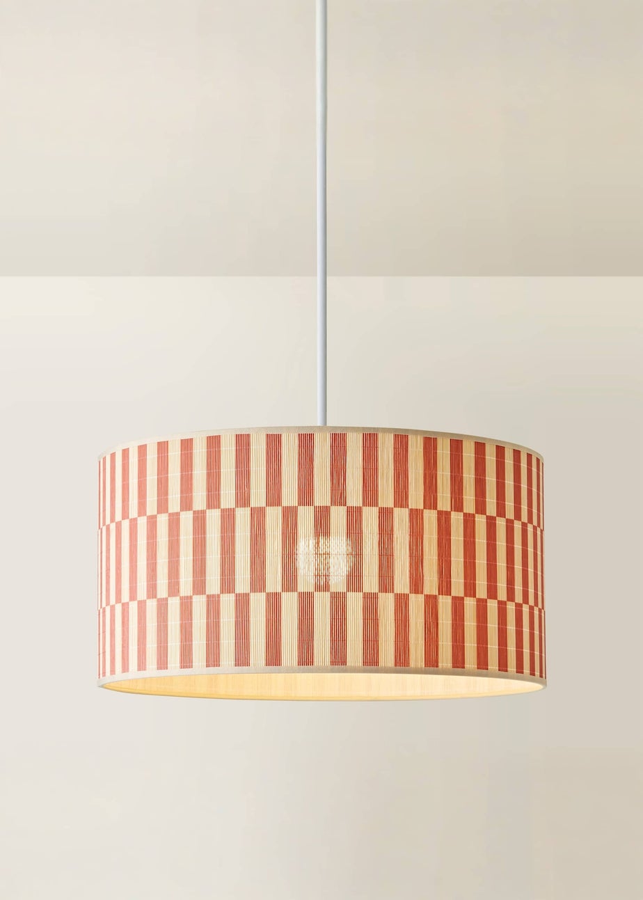 ValueLights Lori Orange Checker Bamboo Easy Fit Lampshade