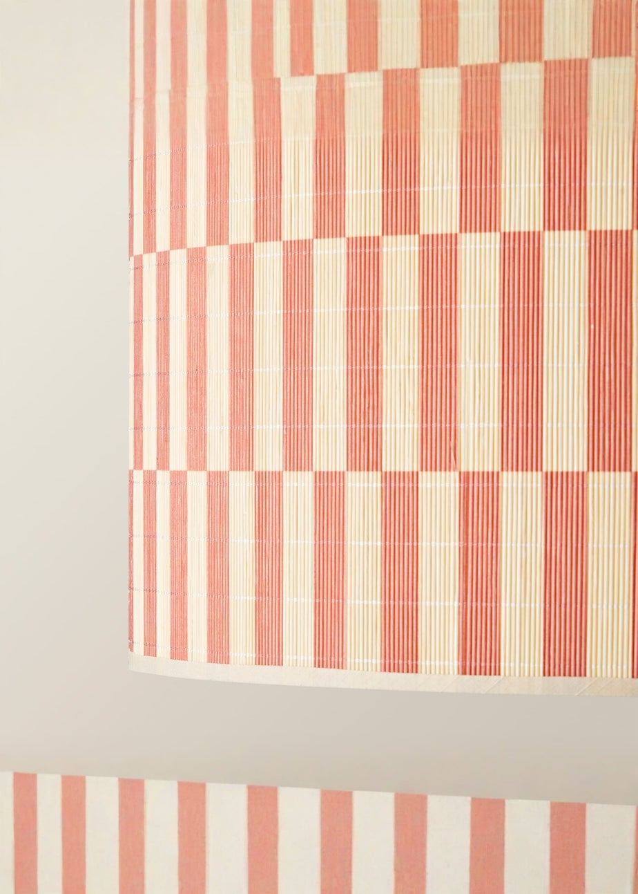 ValueLights Lori Orange Checker Bamboo Easy Fit Lampshade