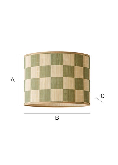 ValueLights Lori Green Checker Bamboo Easy Fit Lampshade