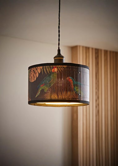 ValueLights Daintree Small Dark Jungle Bamboo Easy Fit Lampshade