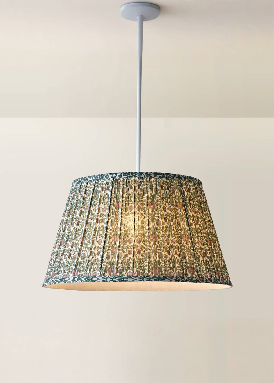 ValueLights Abel Floral Pleated Large Easy Fit Lampshade