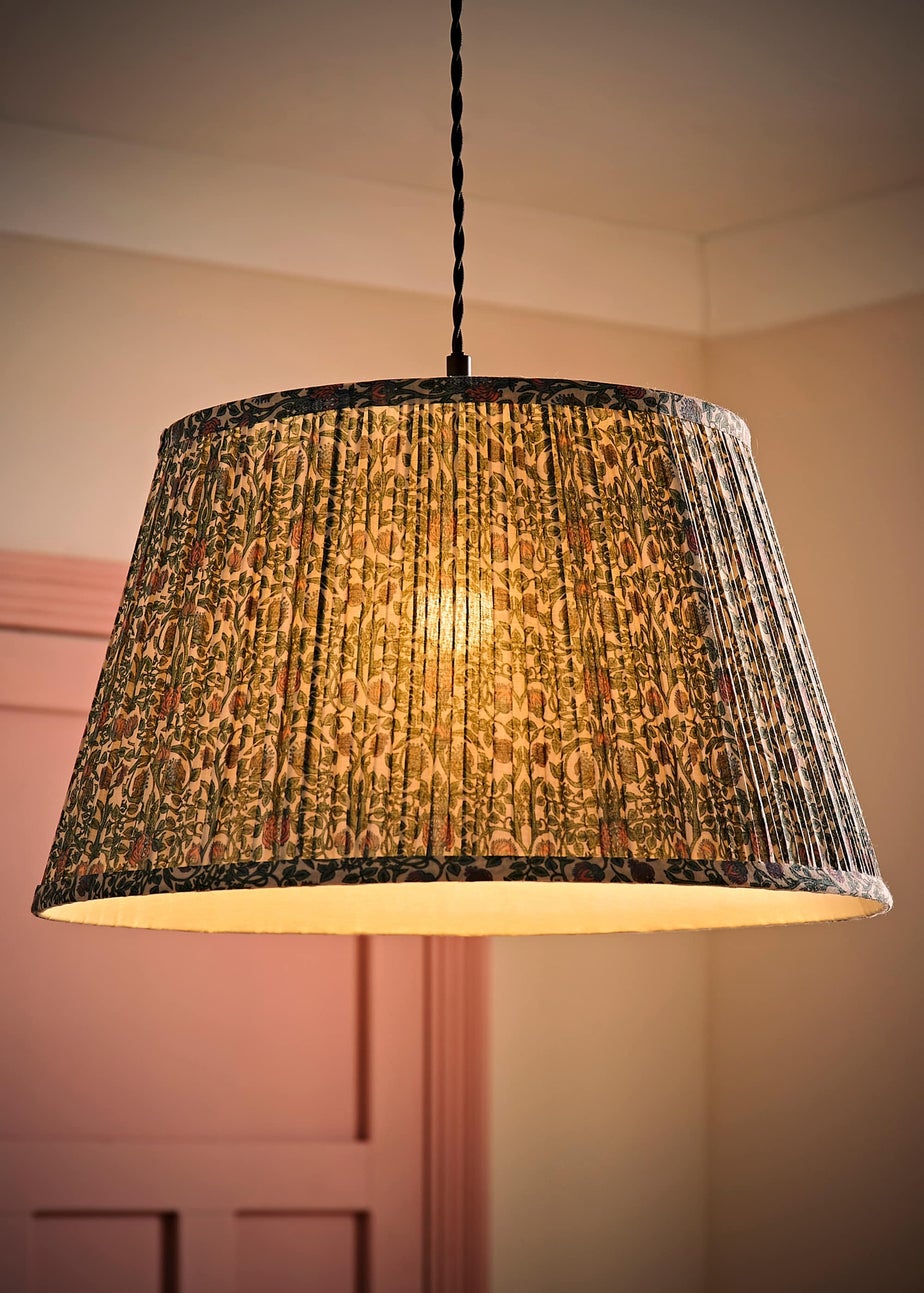 ValueLights Abel Floral Pleated Large Easy Fit Lampshade
