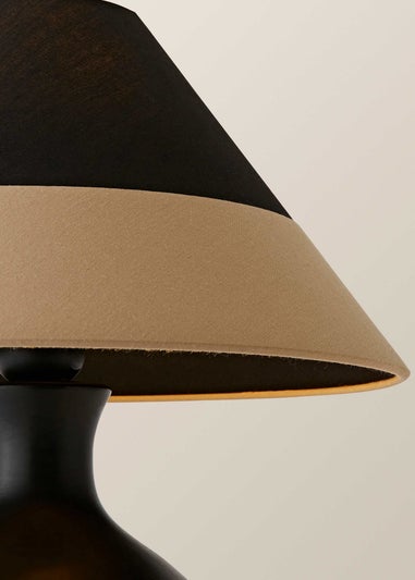 ValueLights Rupert Black Table Lamp with Cone Lampshade
