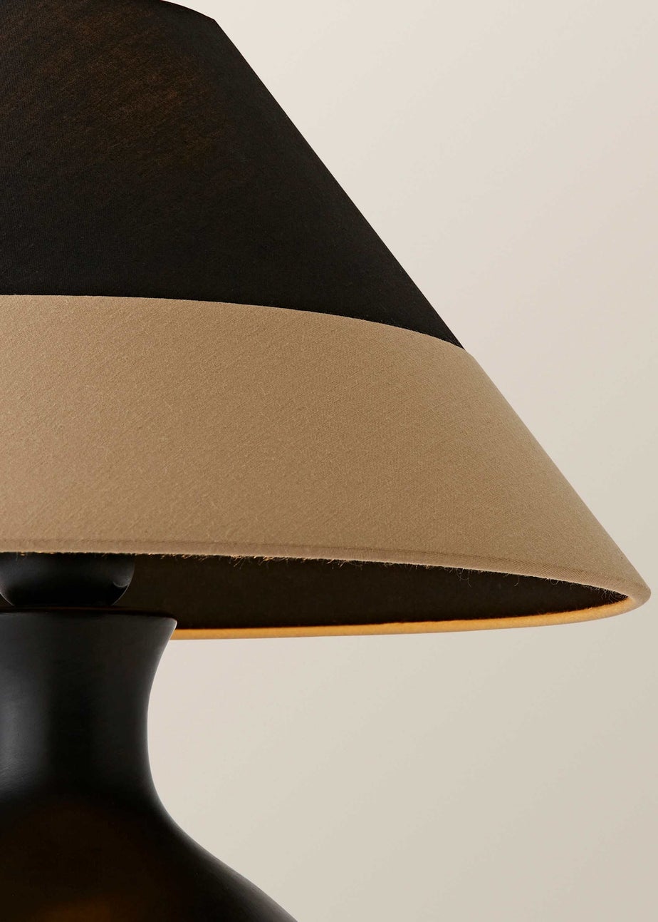 ValueLights Rupert Black Table Lamp with Cone Lampshade