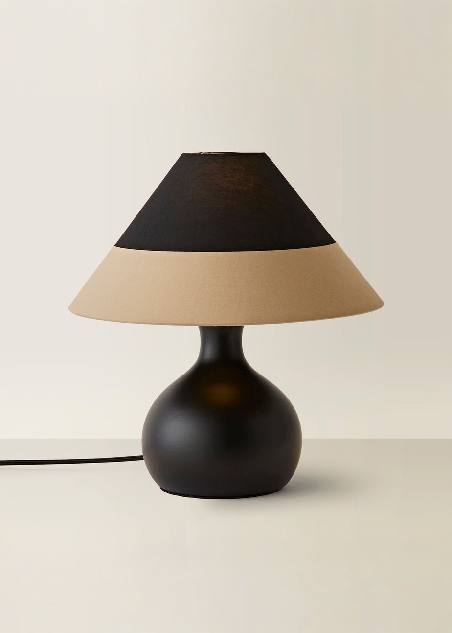 ValueLights Rupert Black Table Lamp with Cone Lampshade