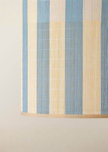 ValueLights Lori Blue Stripe Bamboo Easy Fit Lampshade