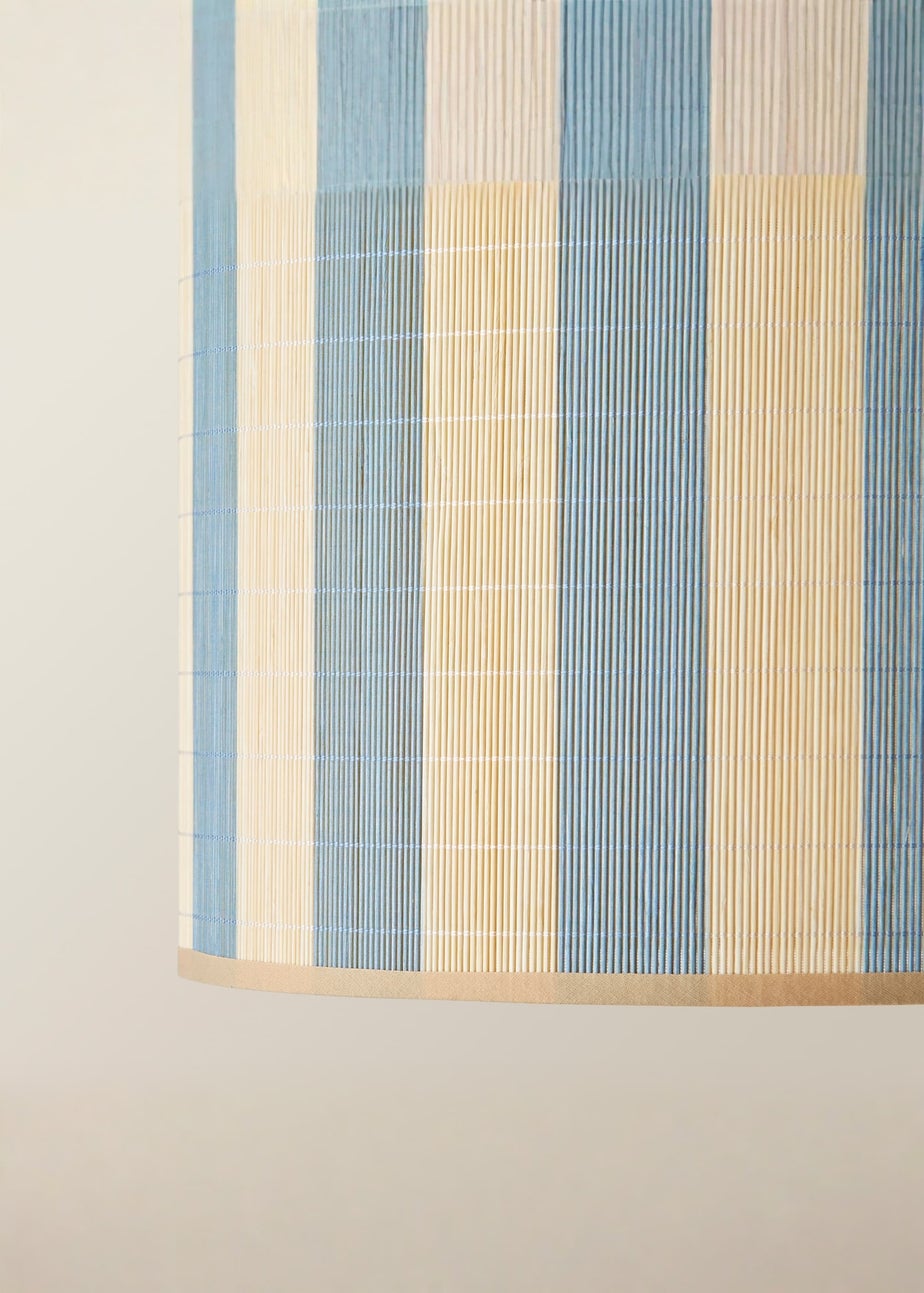 ValueLights Lori Blue Stripe Bamboo Easy Fit Lampshade