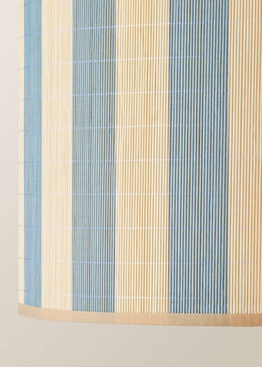 ValueLights Lori Blue Stripe Bamboo Easy Fit Lampshade