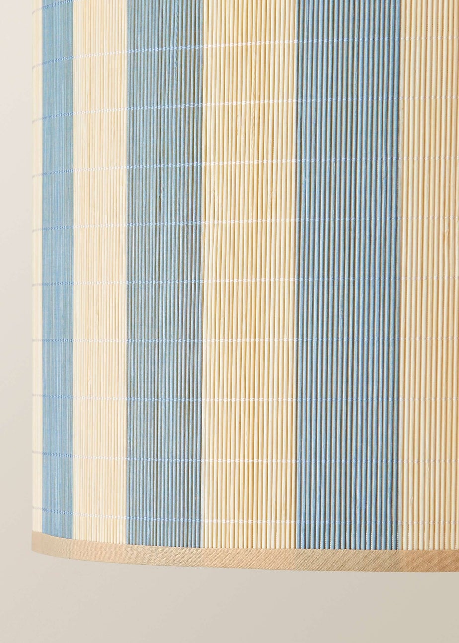 ValueLights Lori Blue Stripe Bamboo Easy Fit Lampshade