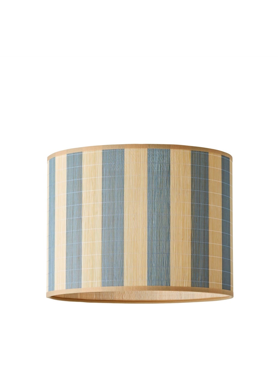 ValueLights Lori Blue Stripe Bamboo Easy Fit Lampshade