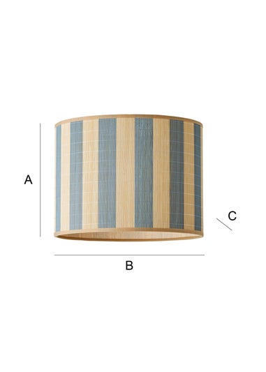 ValueLights Lori Blue Stripe Bamboo Easy Fit Lampshade