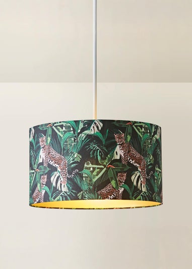ValueLights Addalyn Green Jungle Print Easy Fit Lampshade