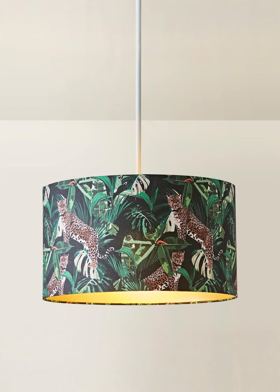 ValueLights Addalyn Green Jungle Print Easy Fit Lampshade