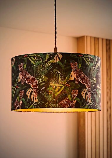 ValueLights Addalyn Green Jungle Print Easy Fit Lampshade