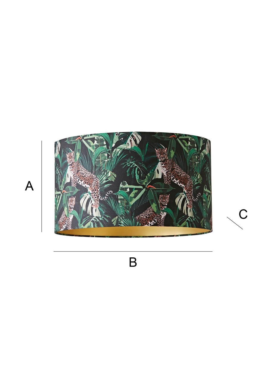 ValueLights Addalyn Green Jungle Print Easy Fit Lampshade