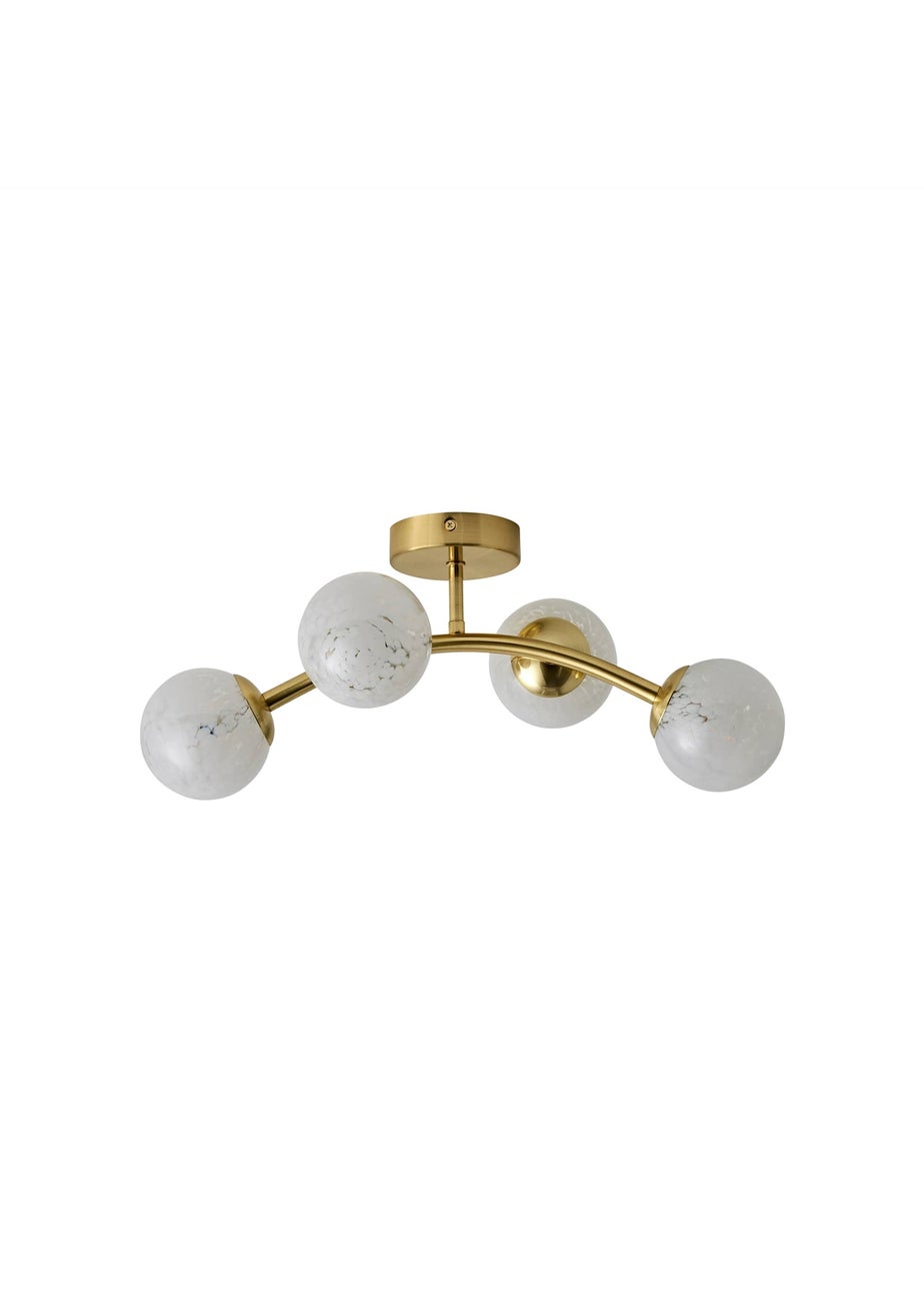 ValueLights Jas Ceiling Light with Confetti Glass Lampshades