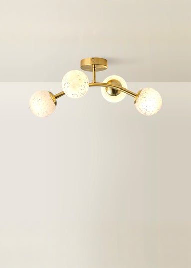 ValueLights Jas Ceiling Light with Confetti Glass Lampshades