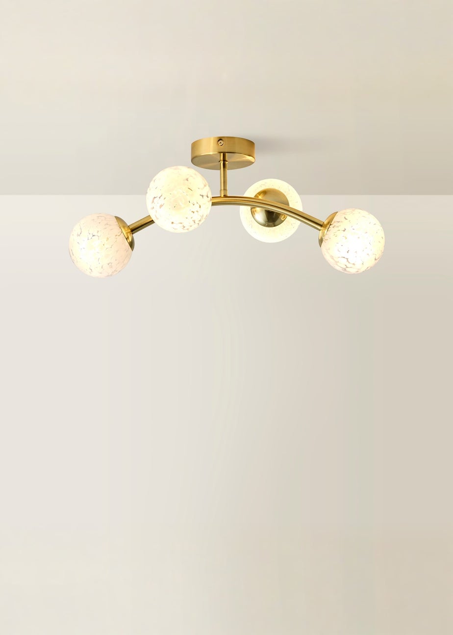 ValueLights Jas Ceiling Light with Confetti Glass Lampshades