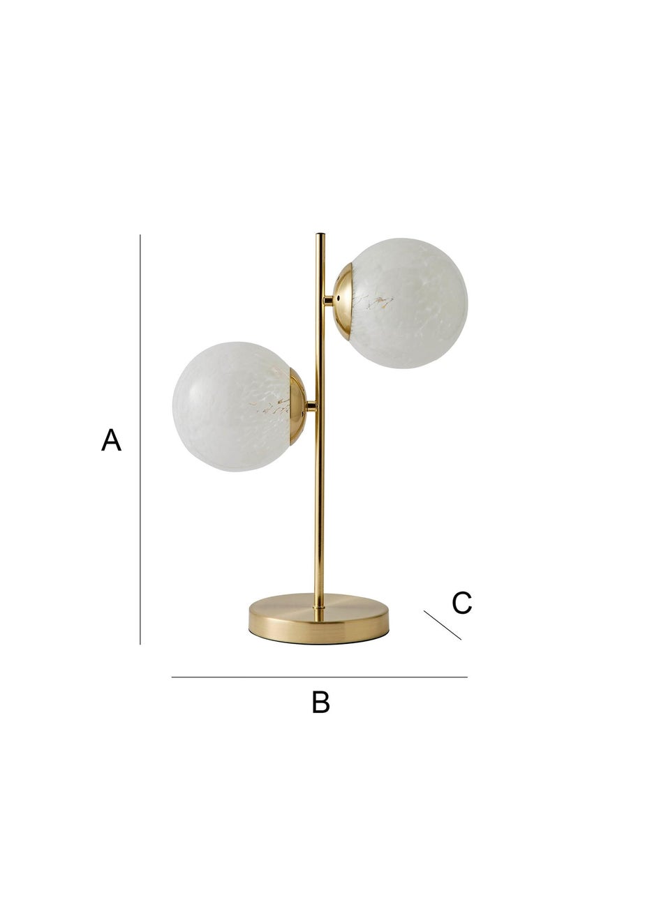 ValueLights Jas Gold Table Lamp with Confetti Glass Lampshades