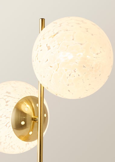 ValueLights Jas Gold Table Lamp with Confetti Glass Lampshades
