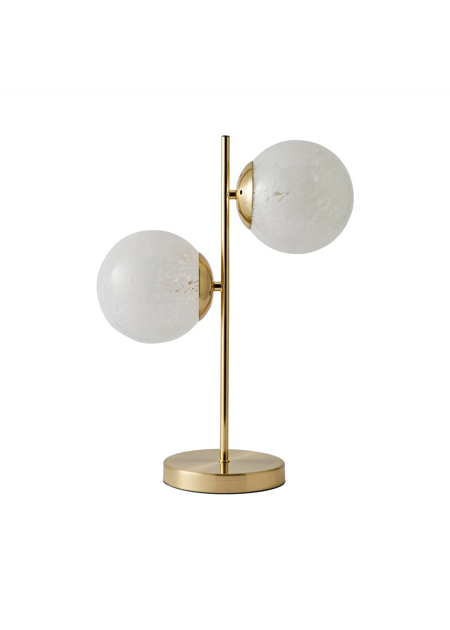 ValueLights Jas Gold Table Lamp with Confetti Glass Lampshades