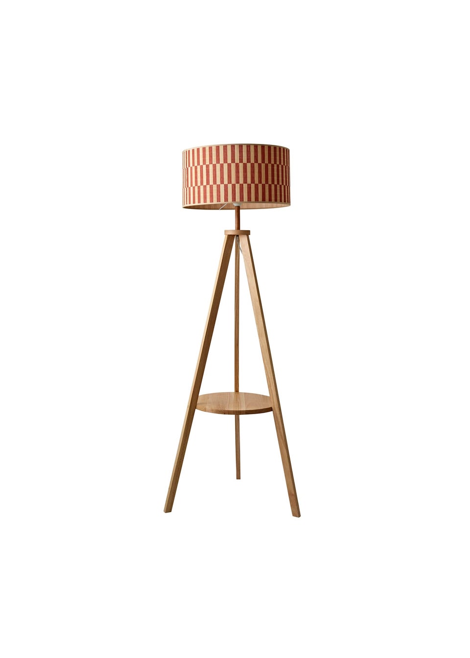 ValueLights Morrigan Natural Floor Lamp with Orange Bamboo Lampshade
