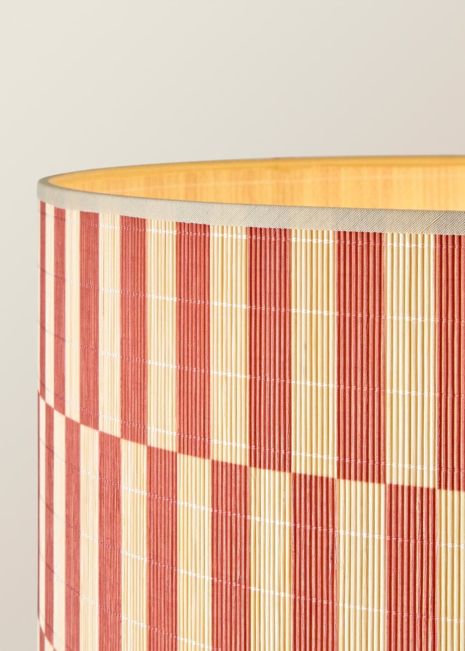 ValueLights Morrigan Natural Floor Lamp with Orange Bamboo Lampshade