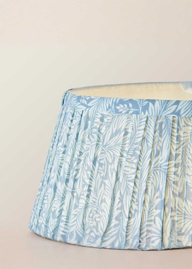 ValueLights Powder Blue Bobbin Floor Lamp with Leaf Pleated Lampshade