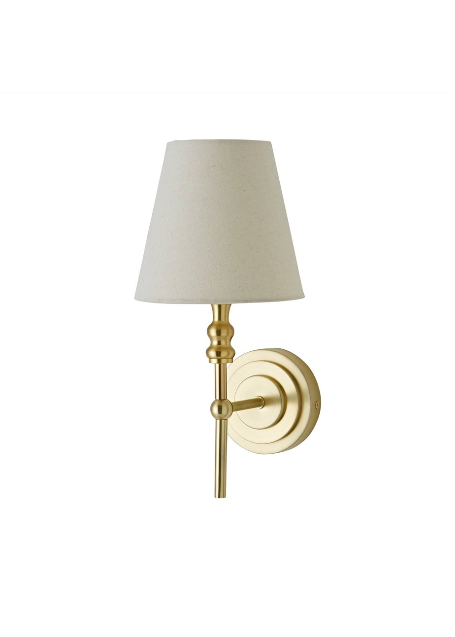 ValueLights Pair of Maggie Brushed Gold Wall Lights