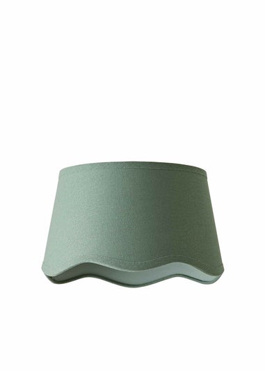 ValueLights Mabel Small Scalloped Sage Green Easy Fit Lampshade