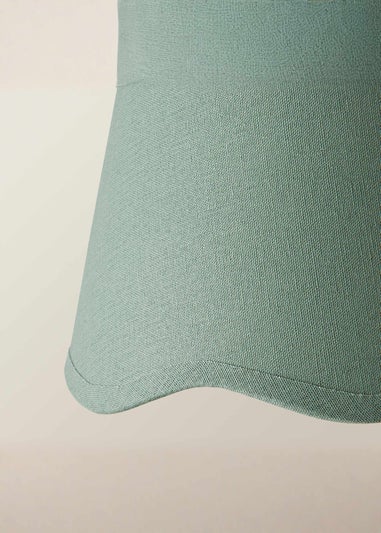 ValueLights Mabel Small Scalloped Sage Green Easy Fit Lampshade